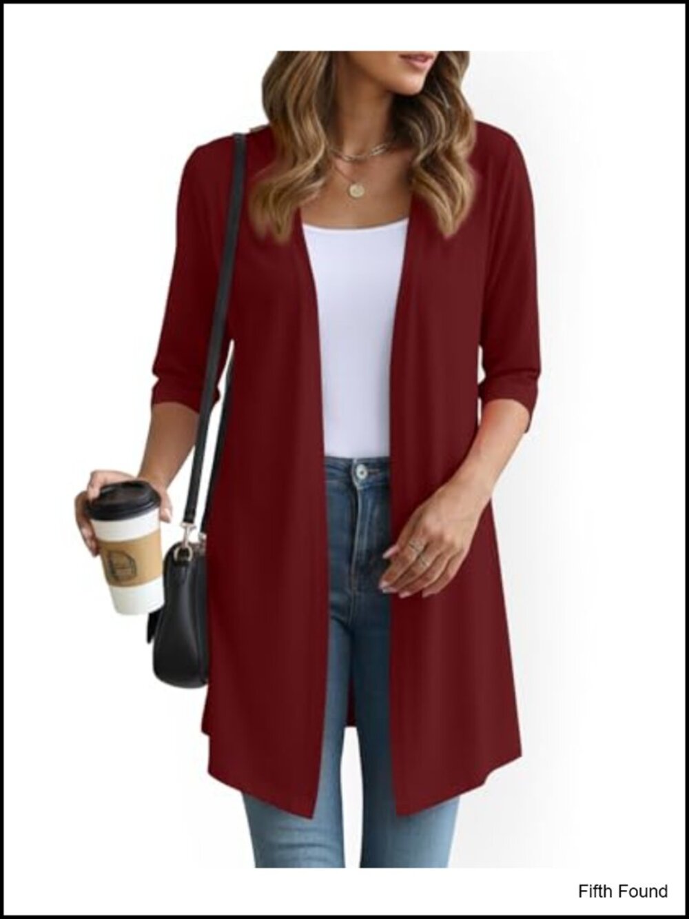 Women's Lightweight 3/4 Sleeve Open Front Cardigan Sweater